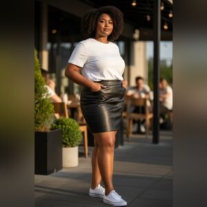 DAZY Faux Leather Skort